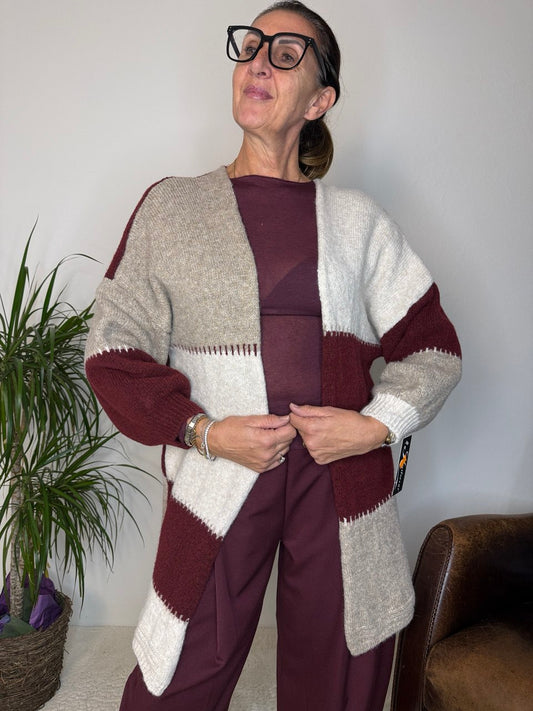 Cardigan Patchwork Lungo