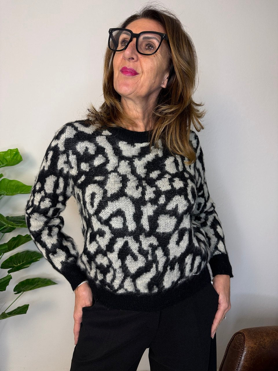 Maglione Black Leopard