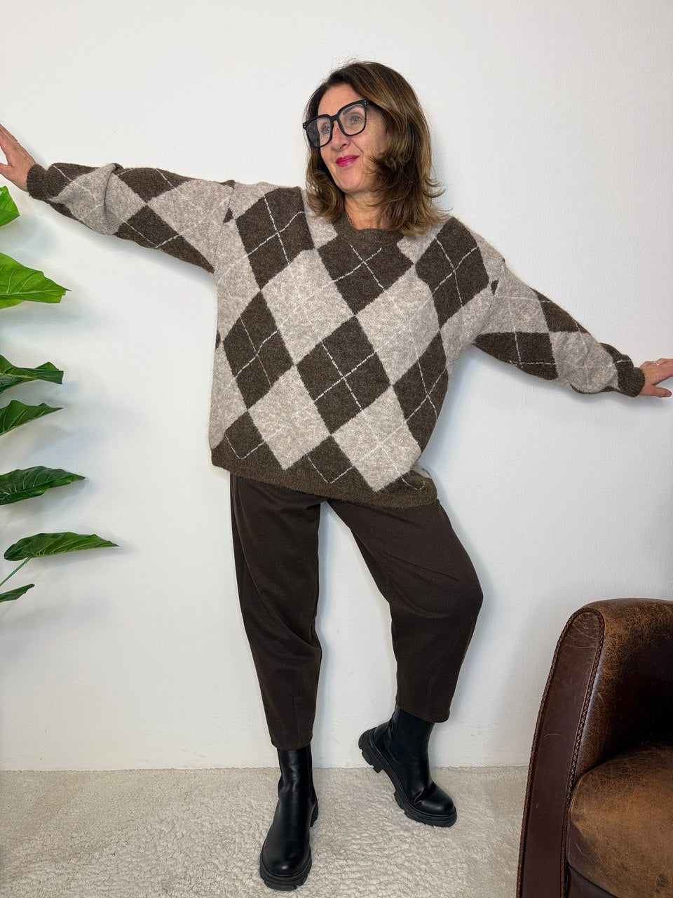 Maglione Rombo Oversize