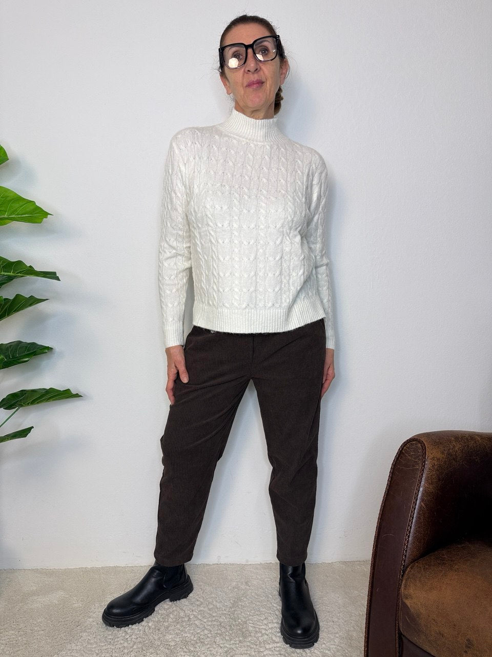 Maglione Treccia Lupetto