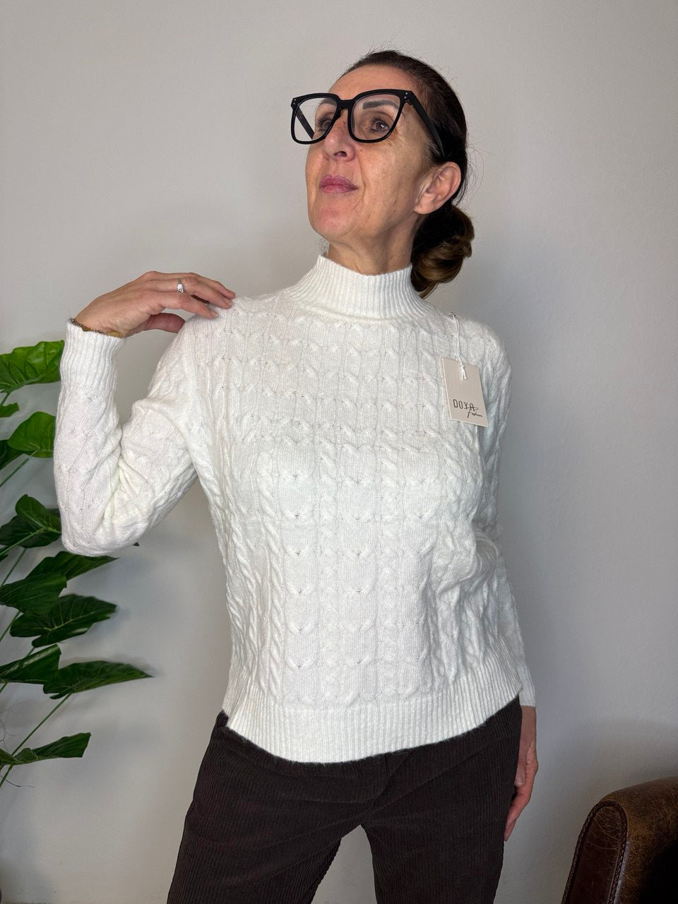 Maglione Treccia Lupetto