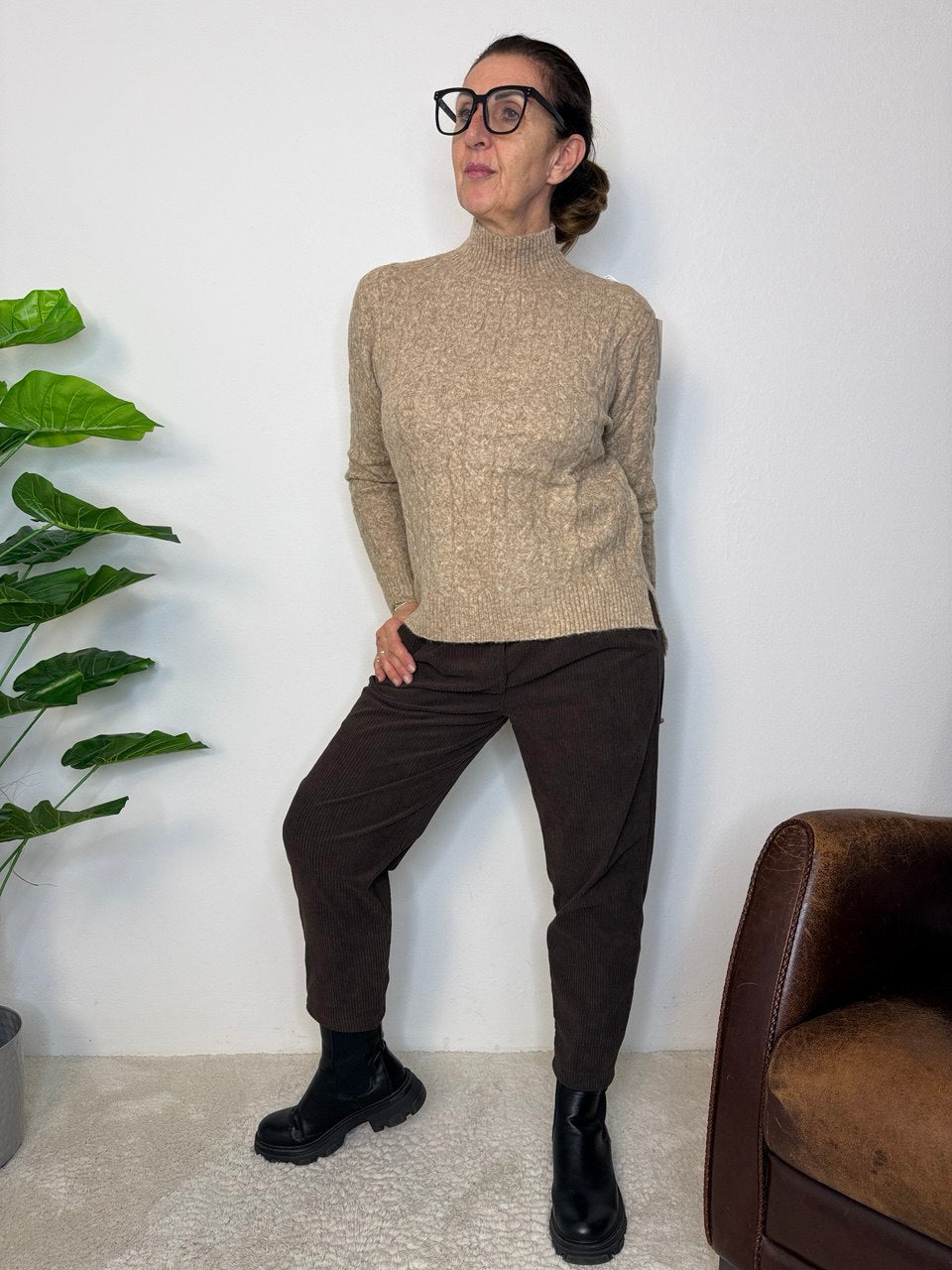 Maglione Treccia Lupetto