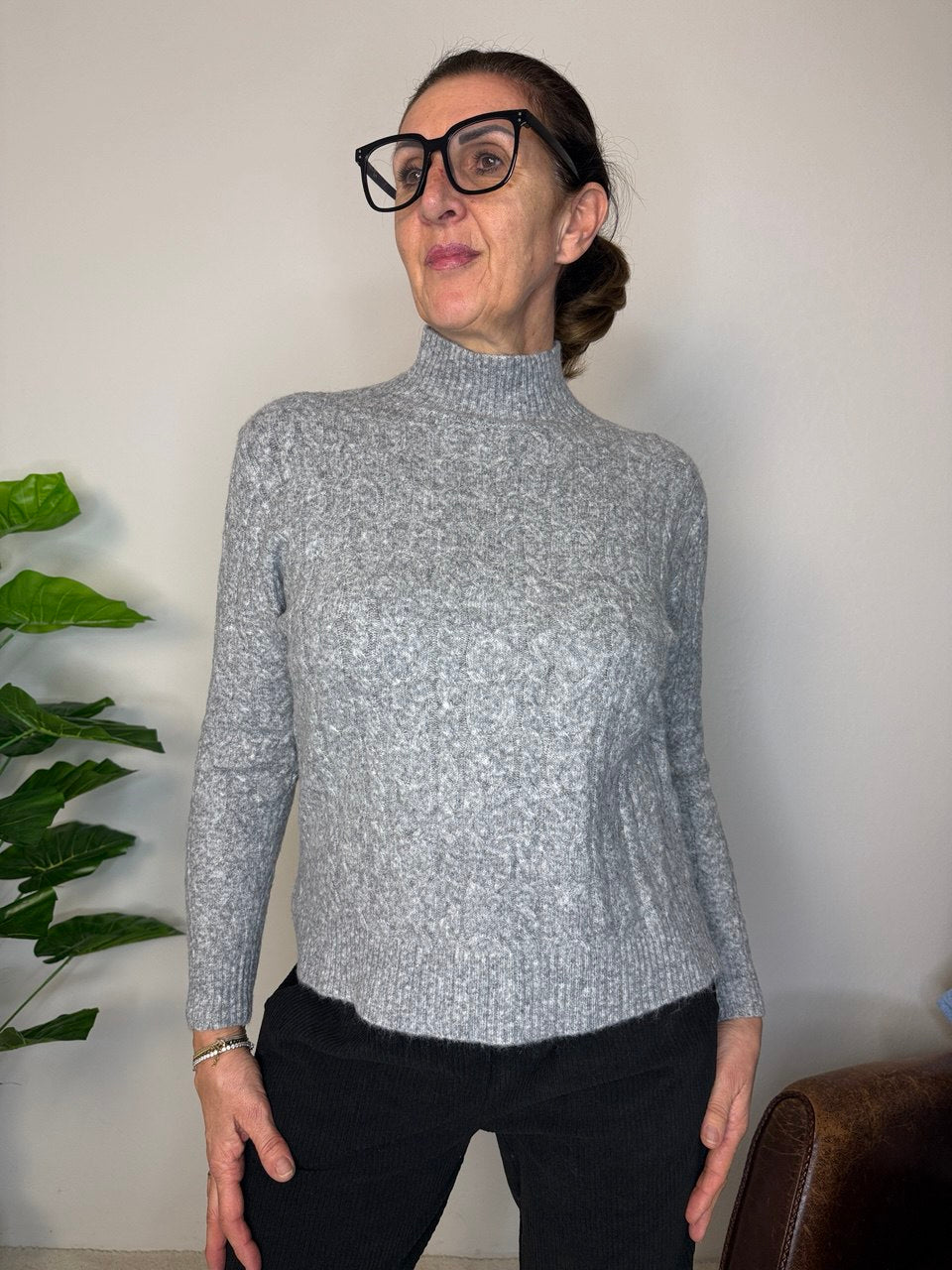 Maglione Treccia Lupetto