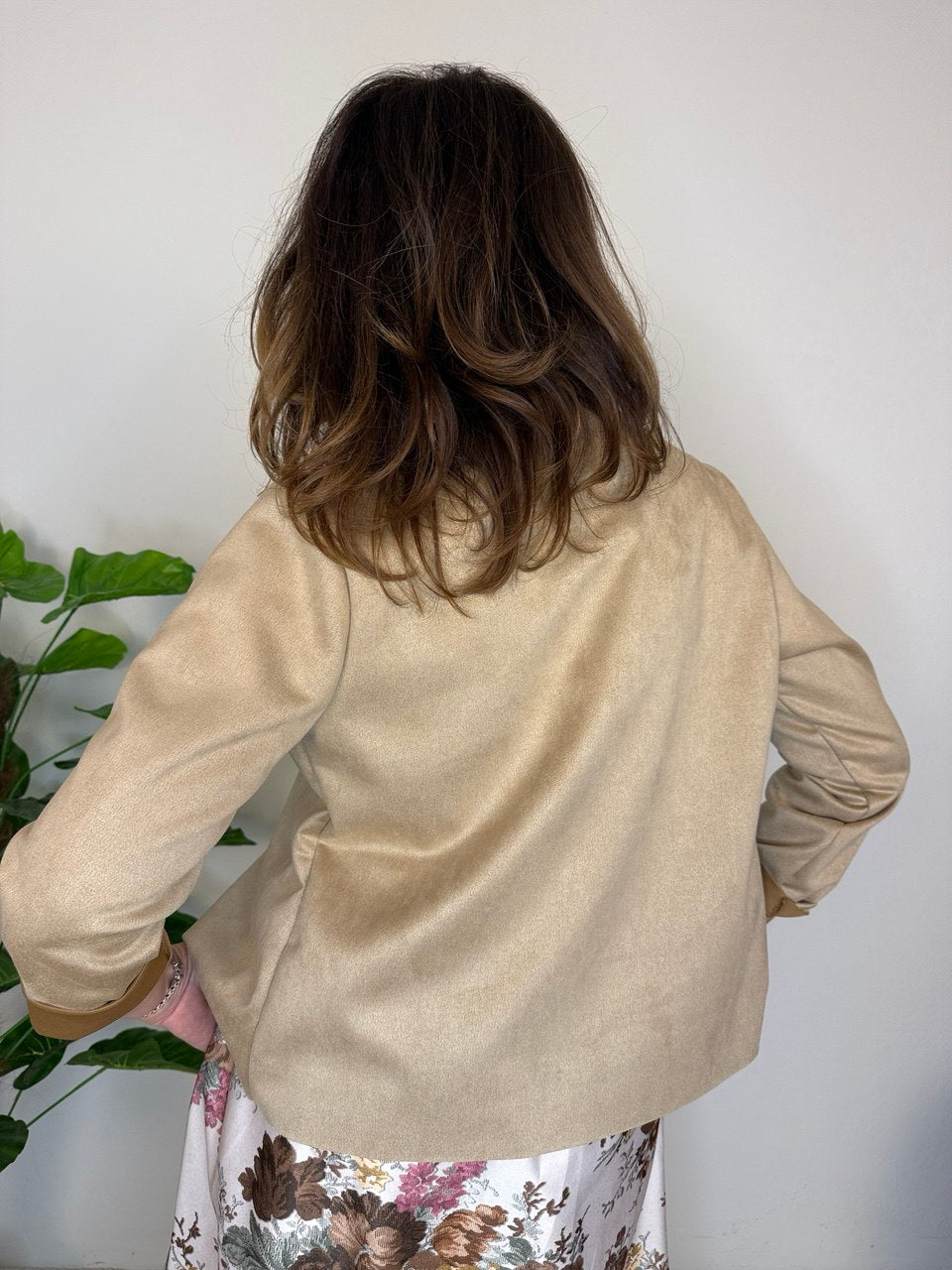 Suede shrug
