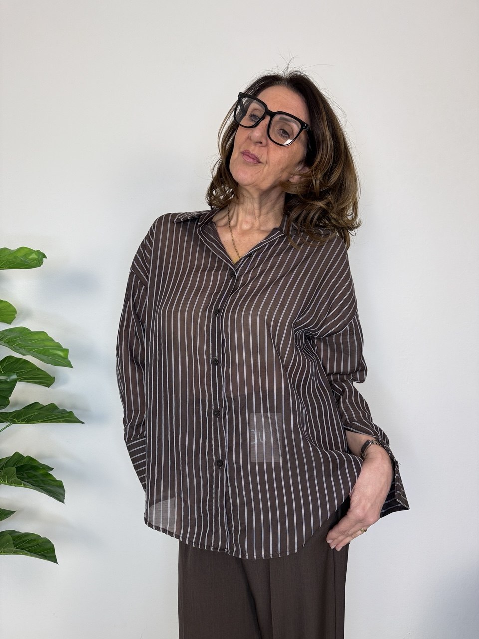 Camicia Gessata Maxi