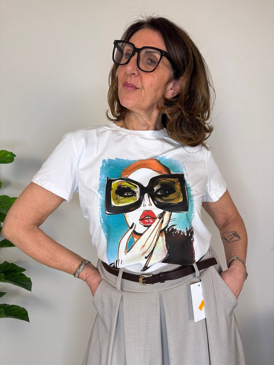 T-shirt Occhiali