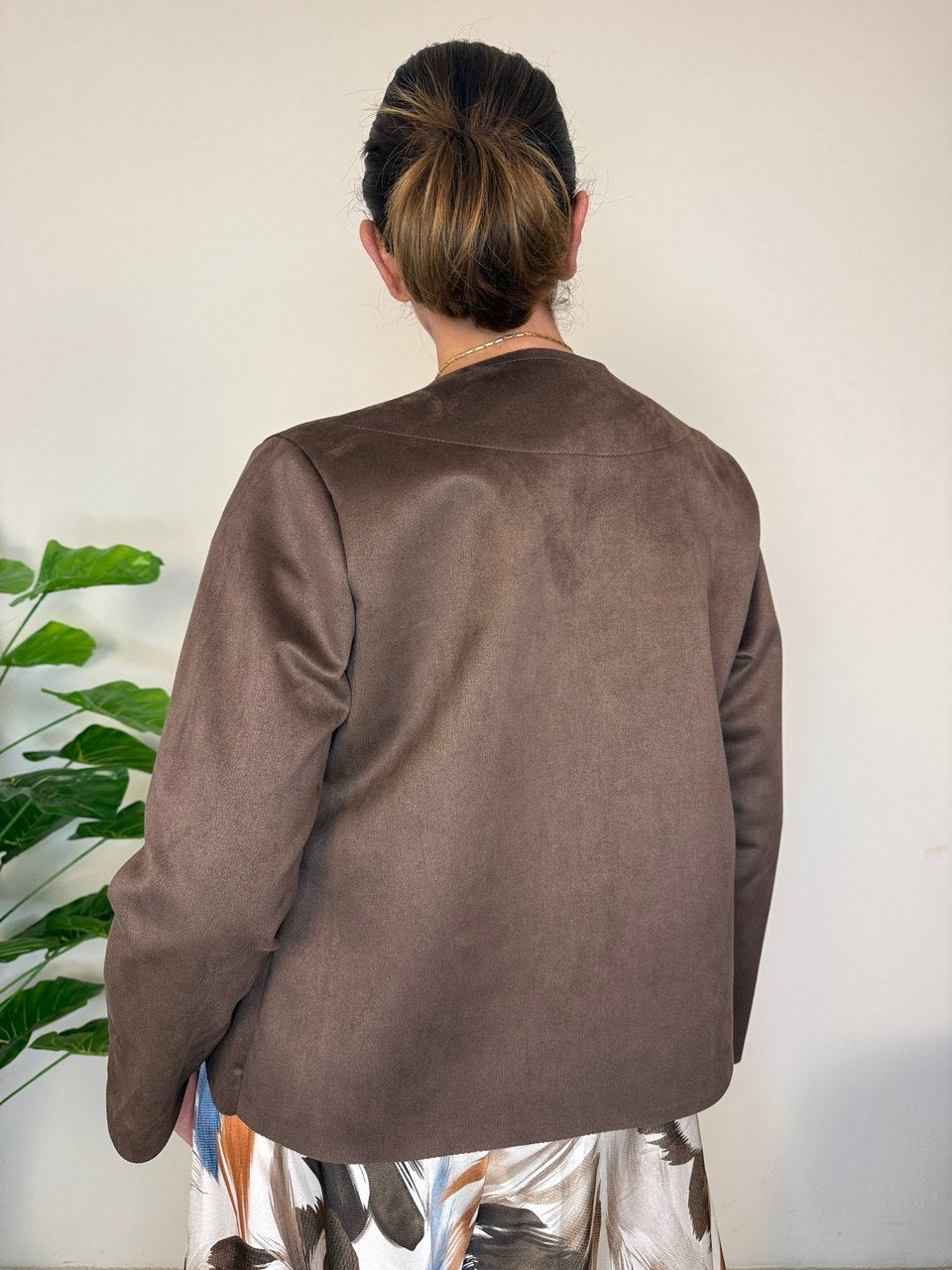 Suede shrug