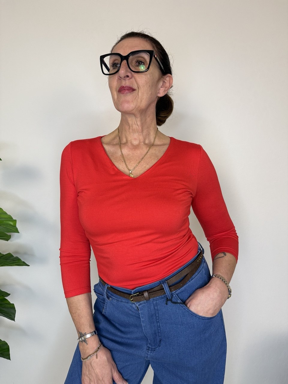 Maglia Viscosa Scollo V