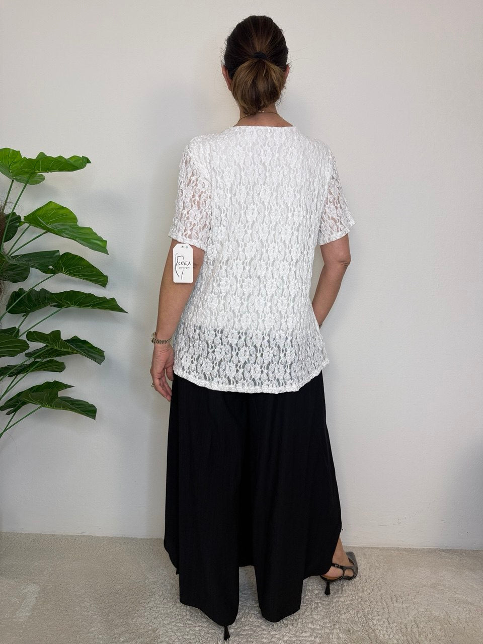 Blusa Pizzo manica corta Over