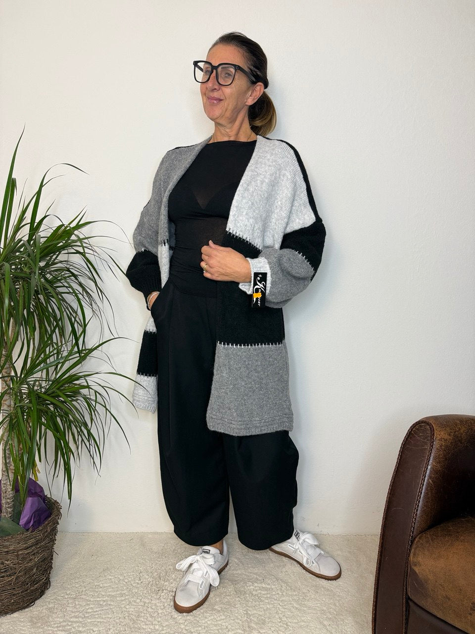 Cardigan Patchwork Lungo