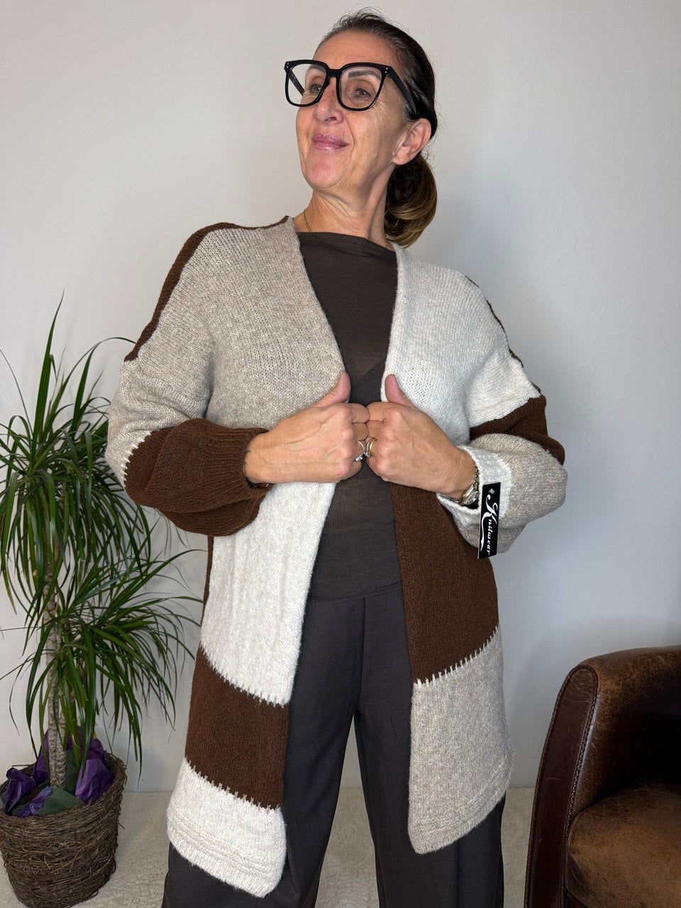 Cardigan Patchwork Lungo