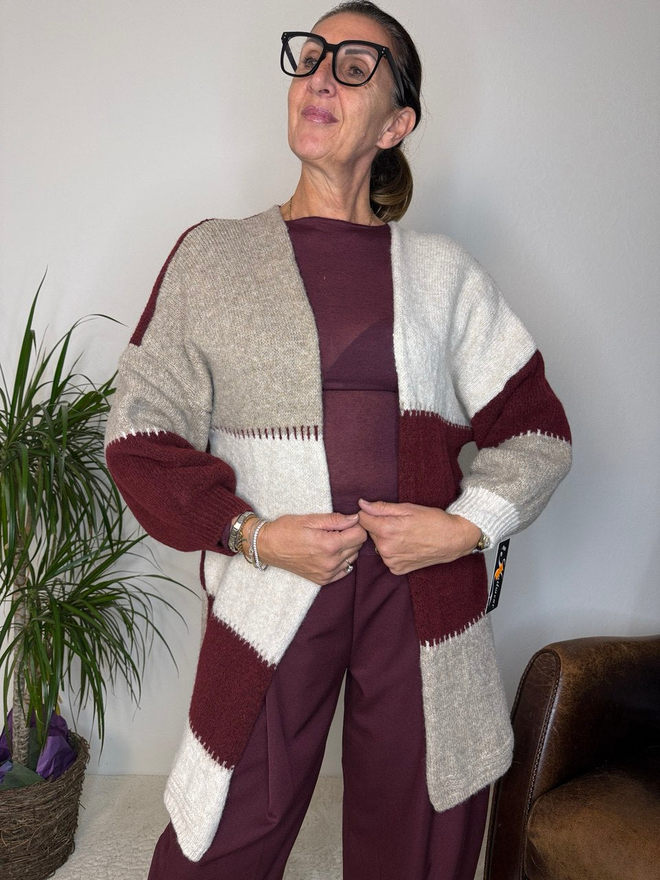 Cardigan Patchwork Lungo