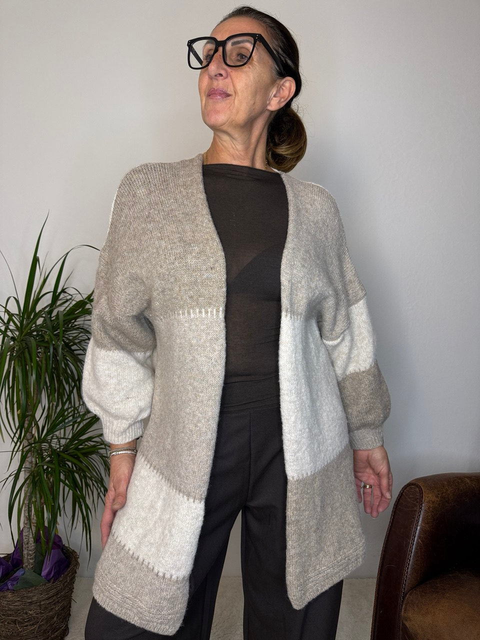 Cardigan Patchwork Lungo