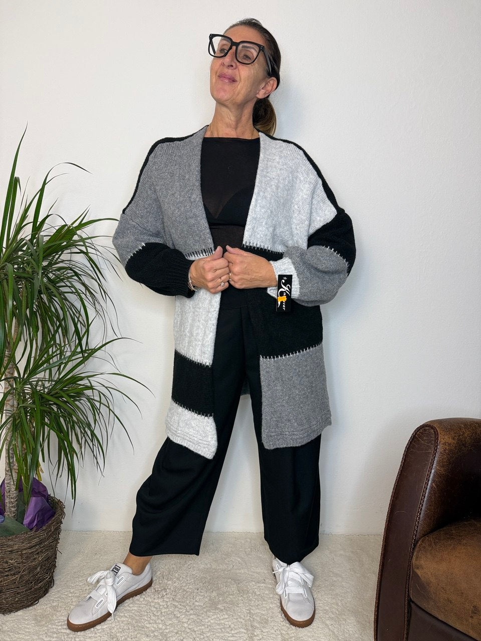 Cardigan Patchwork Lungo