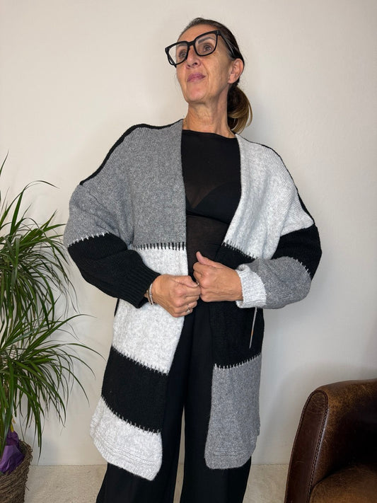 Cardigan Patchwork Lungo