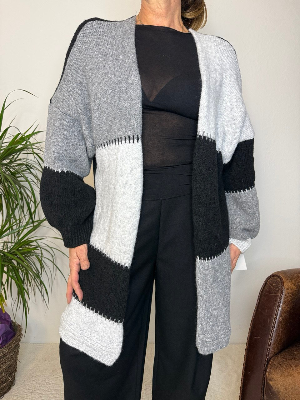 Cardigan Patchwork Lungo