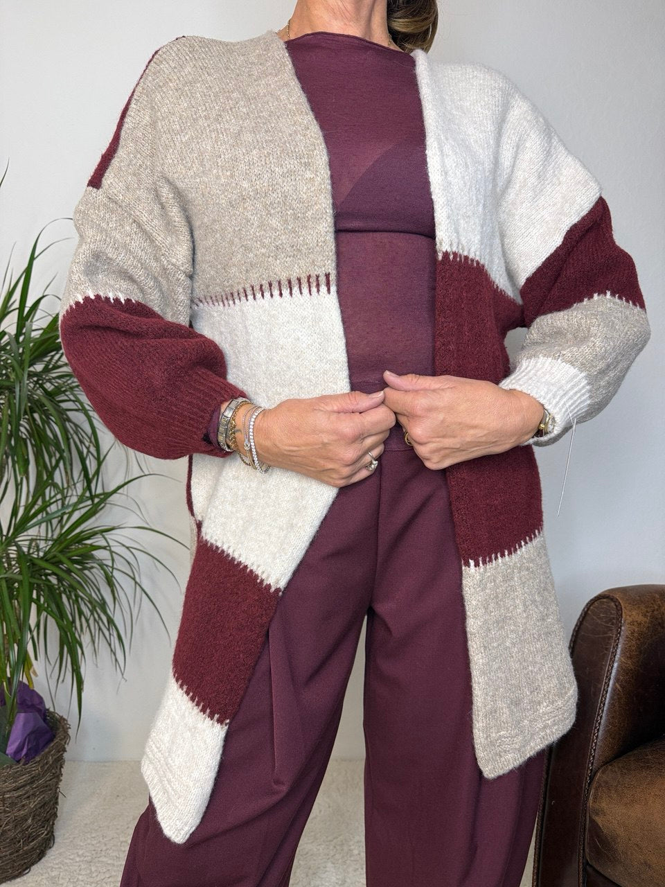 Cardigan Patchwork Lungo