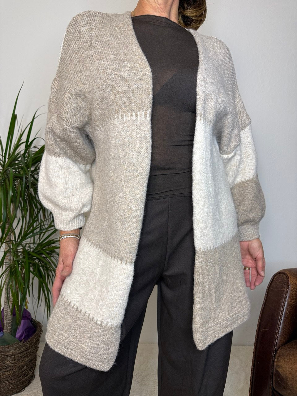 Cardigan Patchwork Lungo