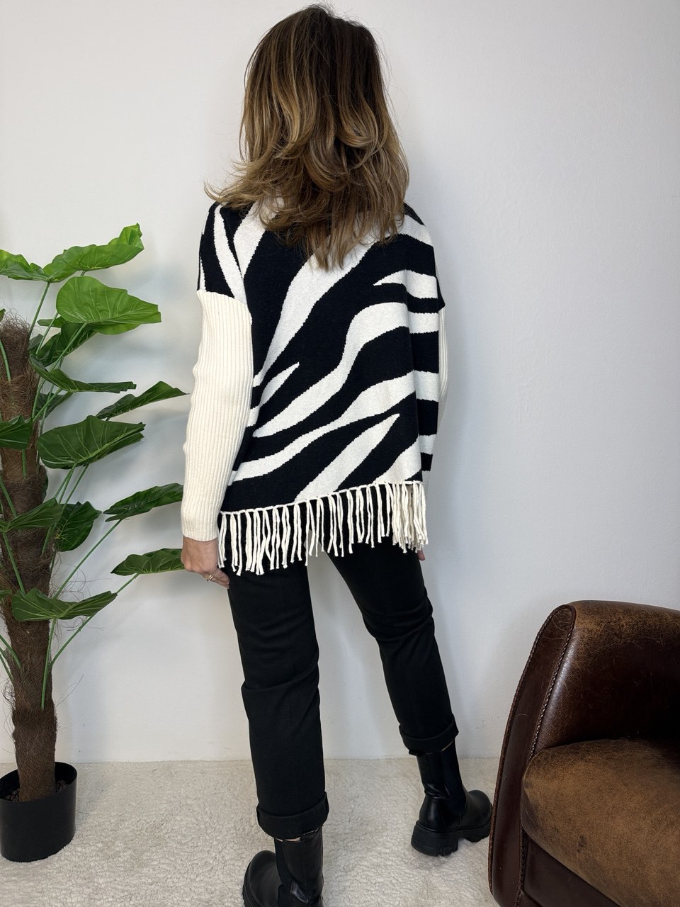 Maglione Frange Zebra