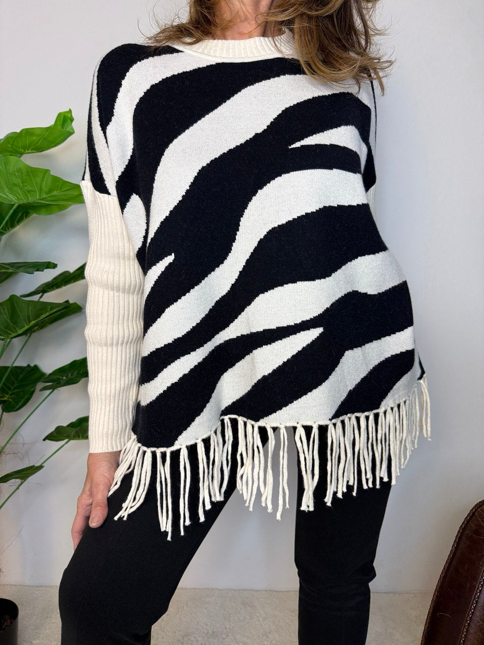 Maglione Frange Zebra