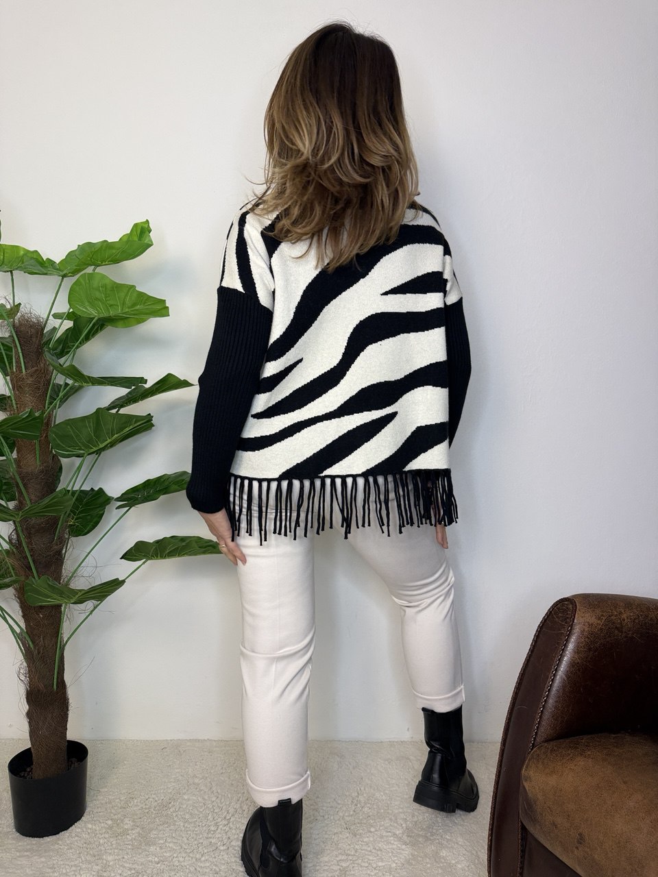 Maglione Frange Zebra