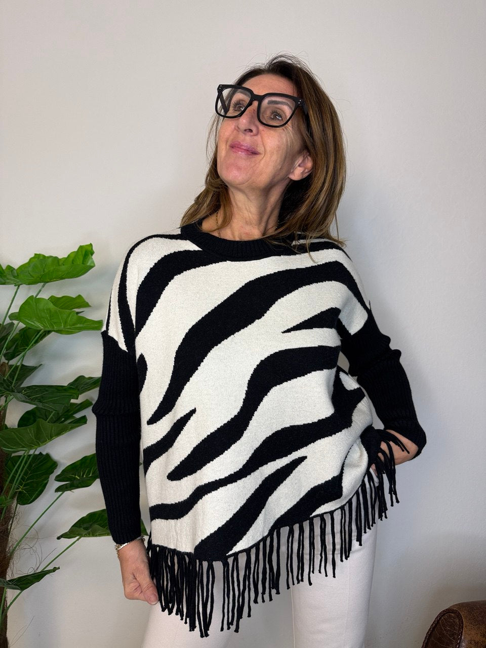 Maglione Frange Zebra