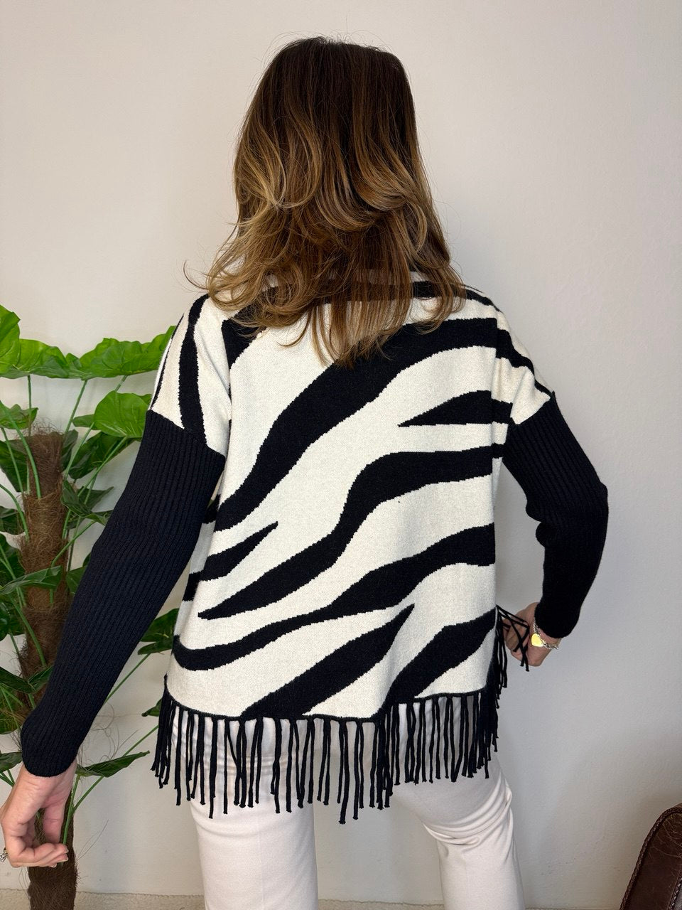 Maglione Frange Zebra