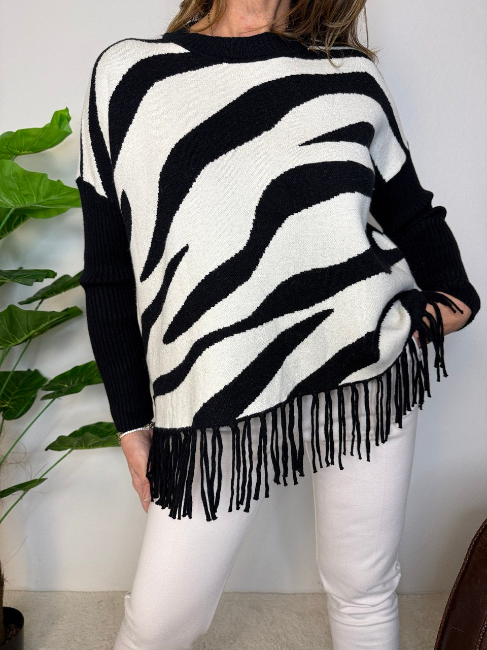 Maglione Frange Zebra